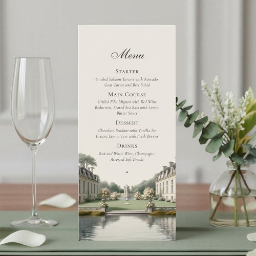 Timeless Garden | French Château Wedding Menu