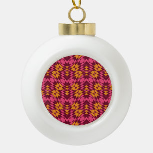 Timeless Geometric: Seamless Pattern Ceramic Ball Christmas Ornament