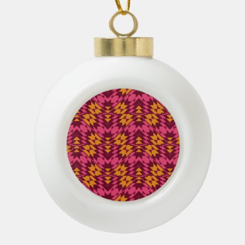Timeless Geometric Seamless Pattern Ceramic Ball Christmas Ornament