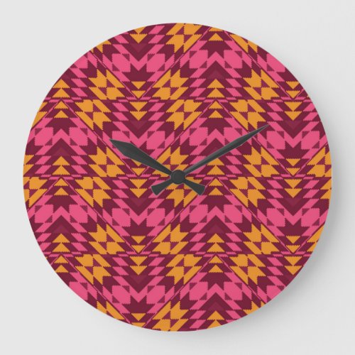 Timeless Geometric Seamless Pattern Large Clock
