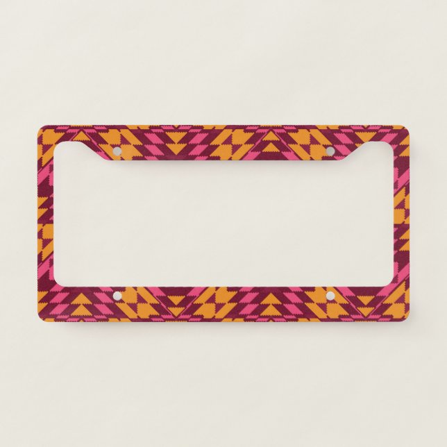 Timeless Geometric: Seamless Pattern License Plate Frame (Front)