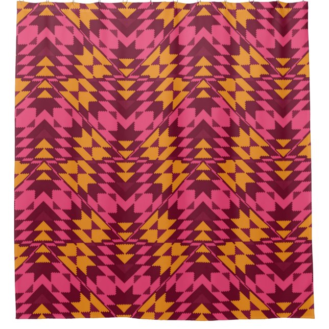 Timeless Geometric: Seamless Pattern Shower Curtain (Front)