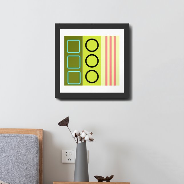 "Timeless Geometry – Aesthetic Geometric Wall Art" Framed Art (Bedside)