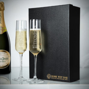 Timeless Gift Box with Set of Asti Engraved Flutes