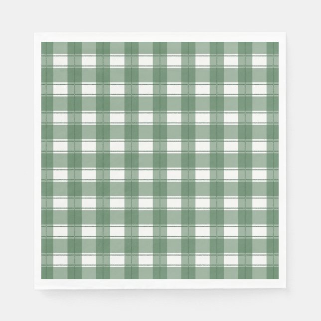 Timeless Gingham Green Napkins (Front)