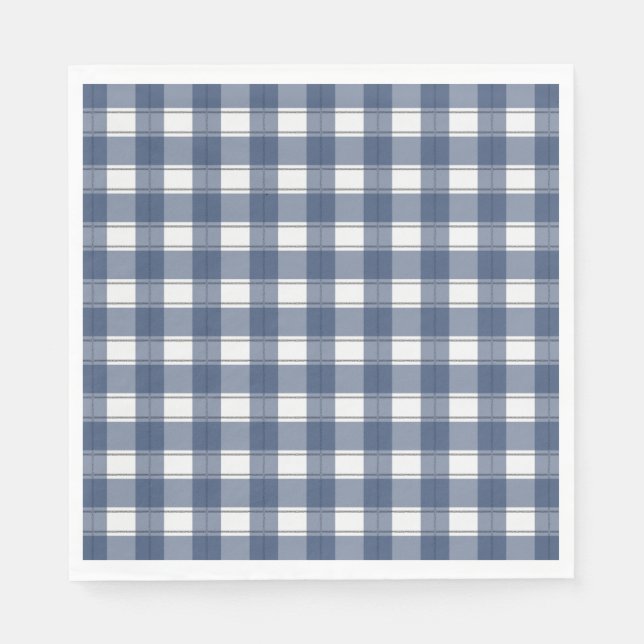 Timeless Gingham Navy Napkins (Front)