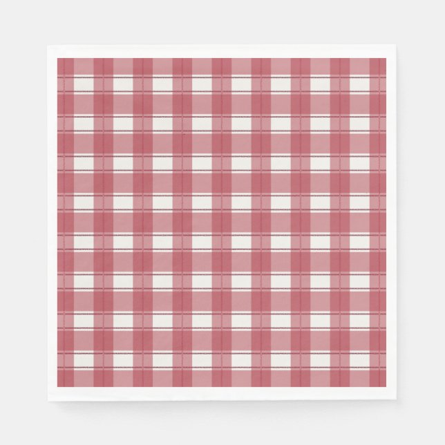 Timeless Gingham Red Napkins (Front)