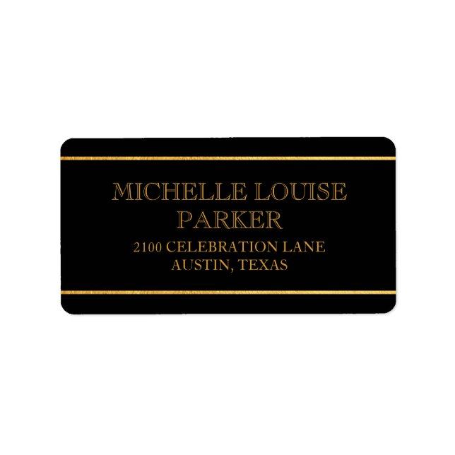Timeless Gold BLACK Classic Personalized Label (Front)