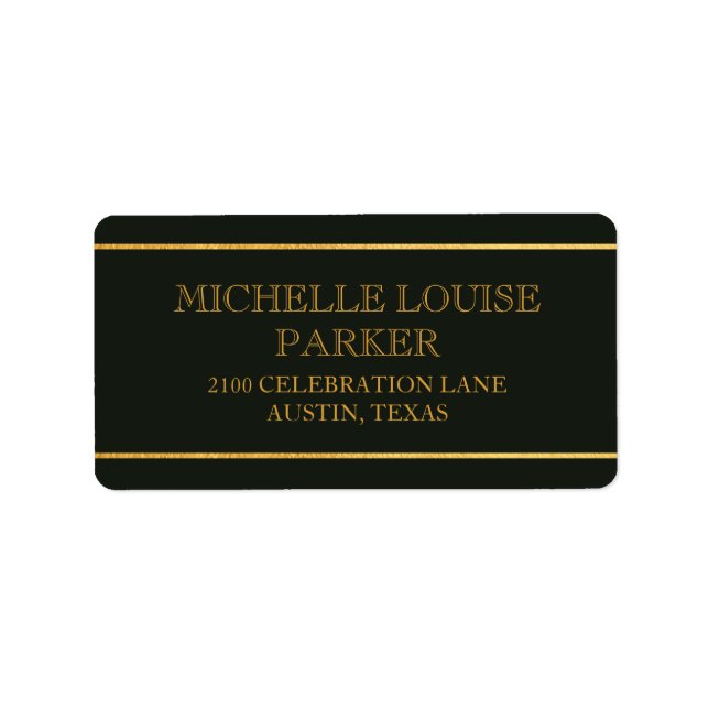 Timeless Gold Dark Green Personalized Label (Front)
