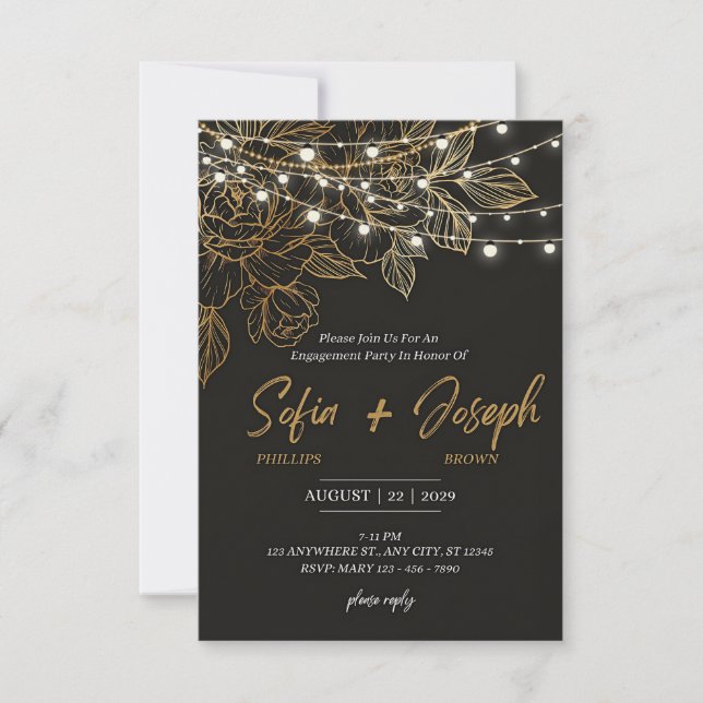 Timeless Gold & Ivory Wedding Invitation (Front)