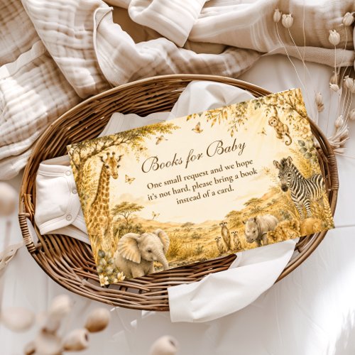 Timeless Gold Safari Boy Books for Baby Enclosure Card