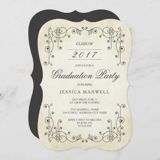 Timeless | Graduation Party Invitation (Front/Back)