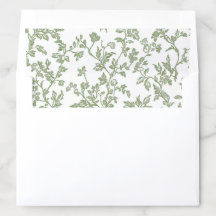 Timeless Greenery Floral Toile Envelope Liners