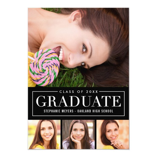 Timeless Grid EDITABLE COLOR Graduation Invitation