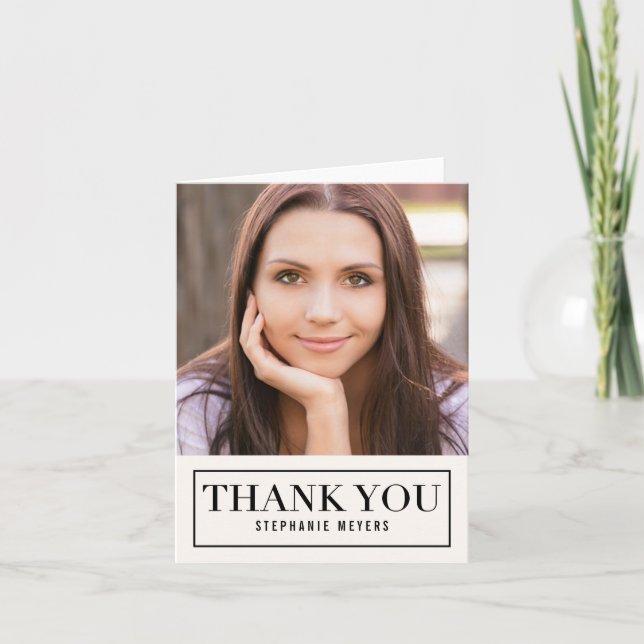 Timeless Grid EDITABLE COLOR Thank You Card (Front)