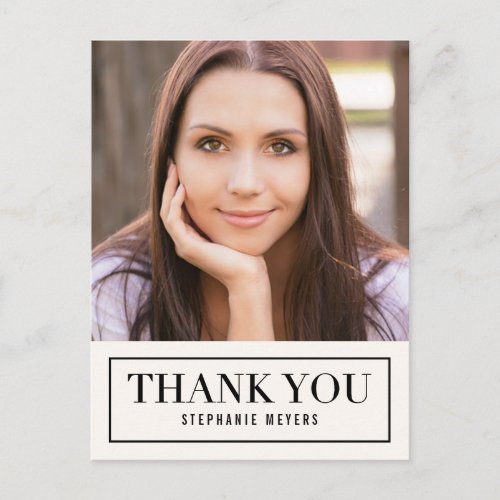 Timeless Grid EDITABLE COLOR Thank You Postcard