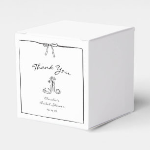 Timeless Hand-Drawn Bridal Shower Chic Thank You Favor Boxes