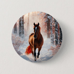 Timeless Horse Silhouette Badge Button