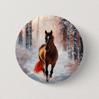 Timeless Horse Silhouette Badge Button
