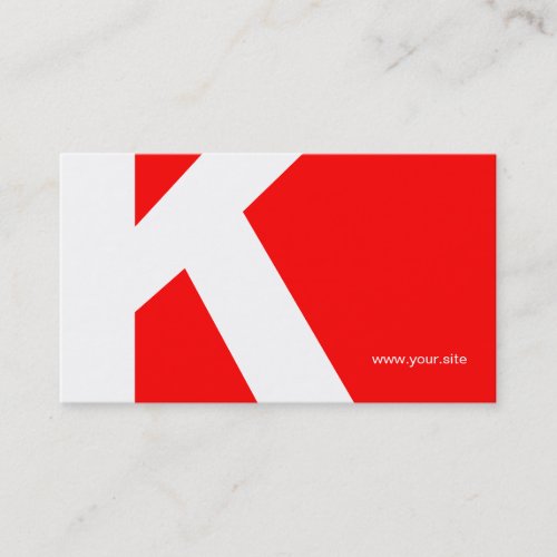 Timeless Huge Letter Business Card (red &amp; white)
