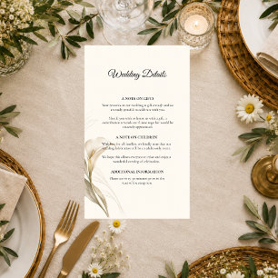 Timeless Ivory Calla Lily Wedding Enclosure Card