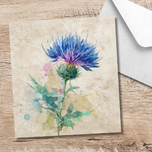 Timeless Ivory Thistle Botanical Wedding Envelope Liner