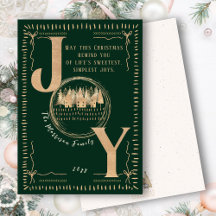 Timeless “JOY” Green and Gold Festive Elegance