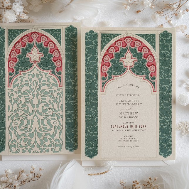 Timeless Lace Effect Wedding Art Nouveau Style Invitation (Creator Uploaded)