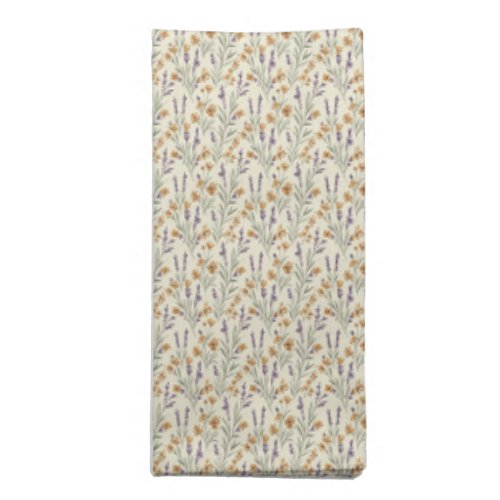 Timeless Lavender Sprigs & Earthy Wildflowers Cloth Napkin