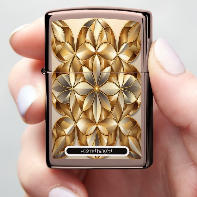 Timeless Legacy" - Personalized Gold Zippo Lighter (In Hand)