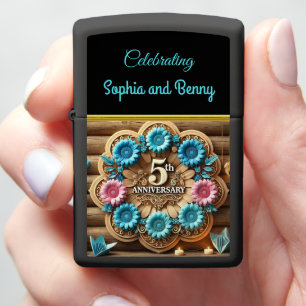 Timeless Love: 5th Anniversary Floral Display Zippo Lighter