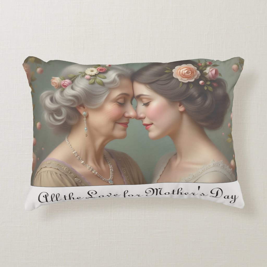 Timeless Love Between Mother and Daughter Accent Pillow