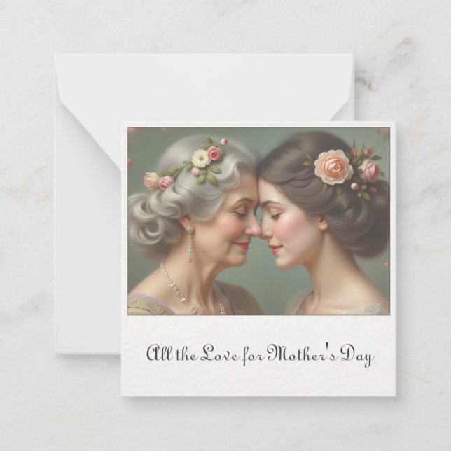Timeless Love Between Mother and Daughter Note Card (Front)