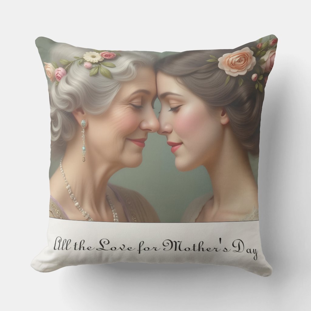 Timeless Love Between Mother and Daughter Throw Pillow