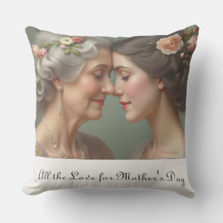 Timeless Love Between Mother and Daughter Throw Pillow