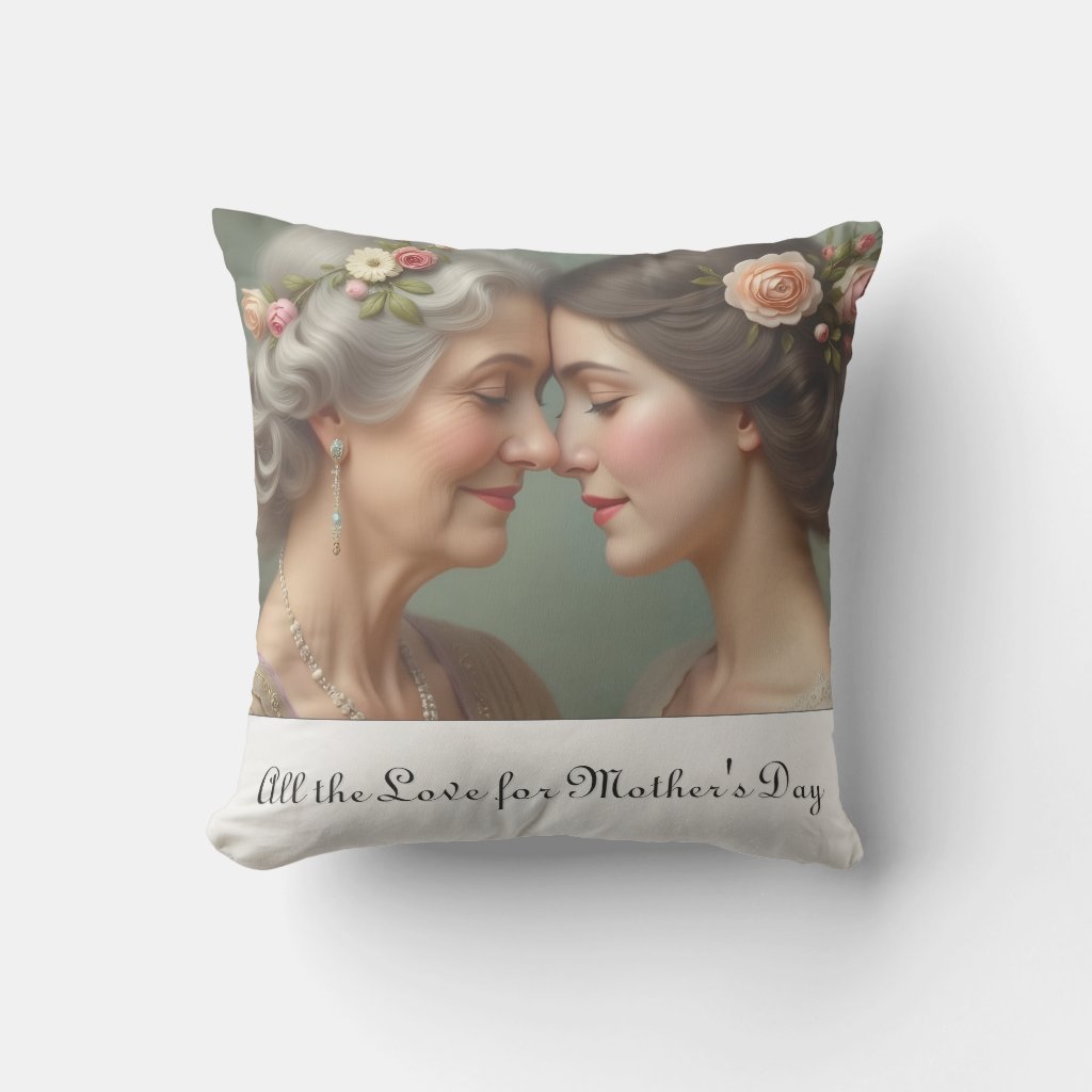 Timeless Love Between Mother and Daughter Throw Pillow