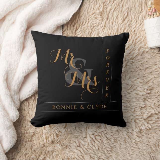 Timeless Love: Mr. & Mrs. Forever Decorative Throw Pillow (Blanket)