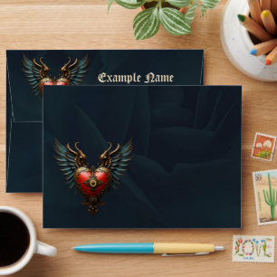 Timeless love, surreal elegance in steampunk style envelope