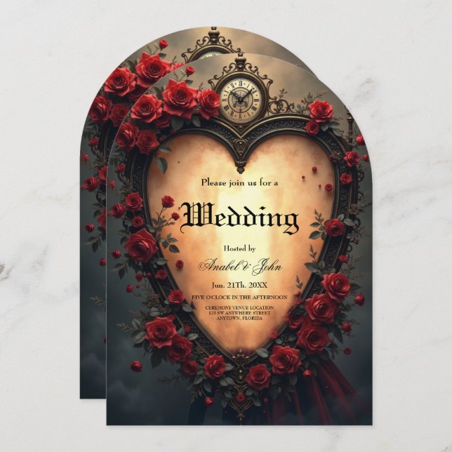 Timeless Love –Victorian Gothic Wedding Collection Invitation (Front/Back)