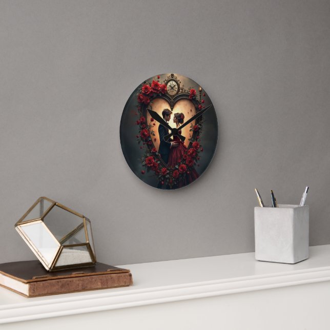Timeless Love –Victorian Gothic Wedding Collection Round Clock (Office)