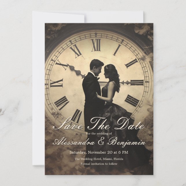 Timeless Love | Vintage Theme Save The Date Invitation (Front)