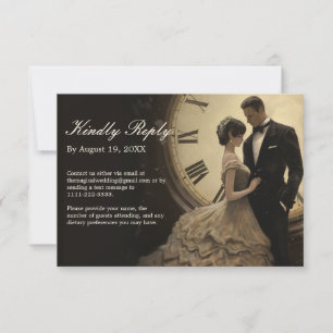 Timeless Love Vintage Theme Wedding RSVP Card