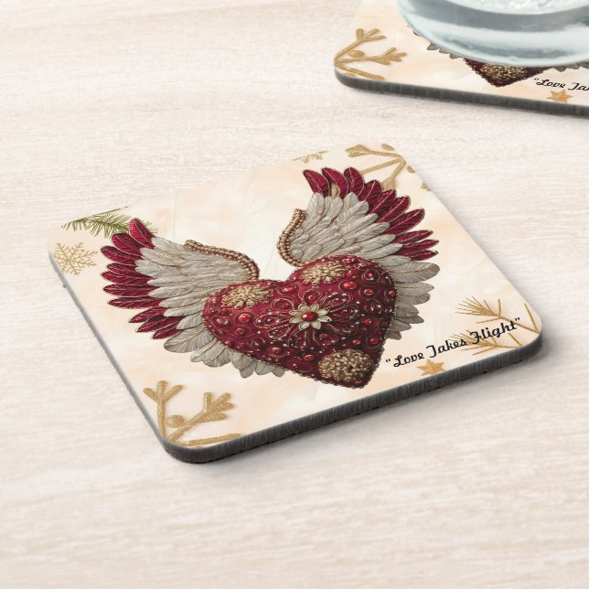 "Timeless Love Wings" Beverage Coaster (Left Side)