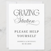 Timeless Luxe Script Grazing Station Wedding Sign (Front)