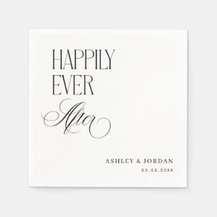 Timeless Luxe Script Happily Ever After Party Napkins