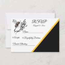 Timeless Luxury Bee Wedding Response Cards