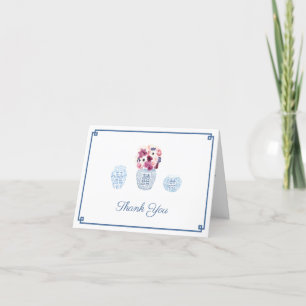 Timeless Maroon Orchids Roses Wedding Shower Letterpress Thank You Card