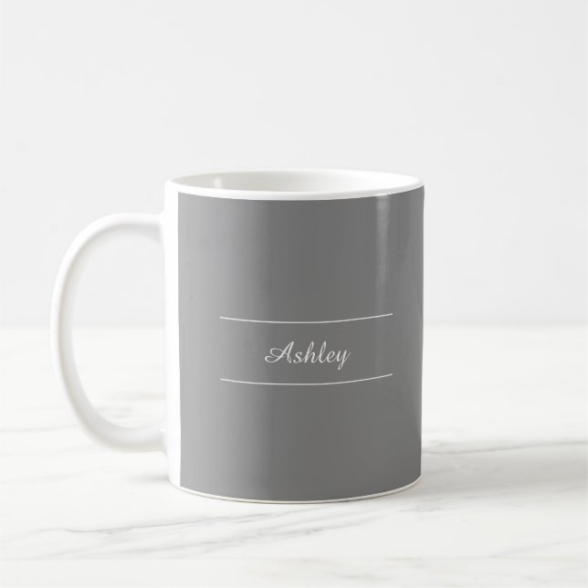 Timeless - Medium Gray Name Mug (Left)