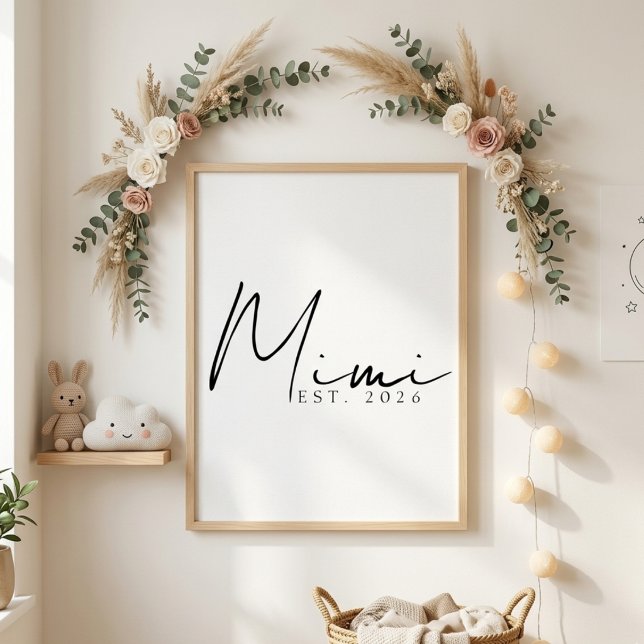 Timeless Mimi EST Year Elegant Family Script Poster (Creator Uploaded)