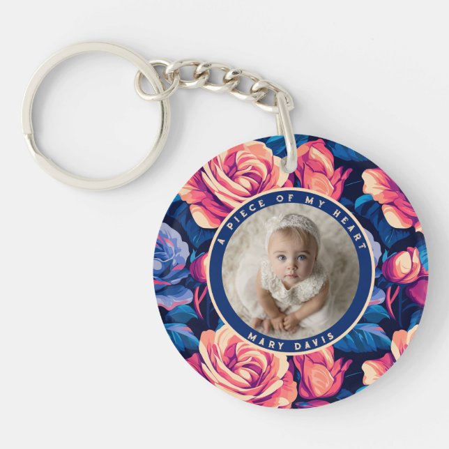 Timeless minimal keepsake Rose Keychain (Front)
